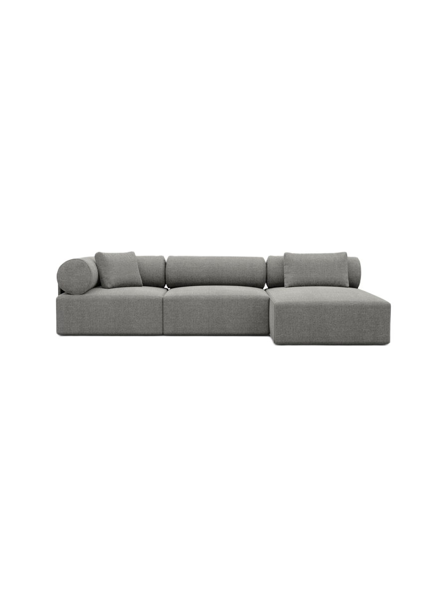 
4-Sitzer Design Ecksofa „Valora“ mit Strukturstoff-Bezug - Strukturstoff Anthrazit / Eckteil links