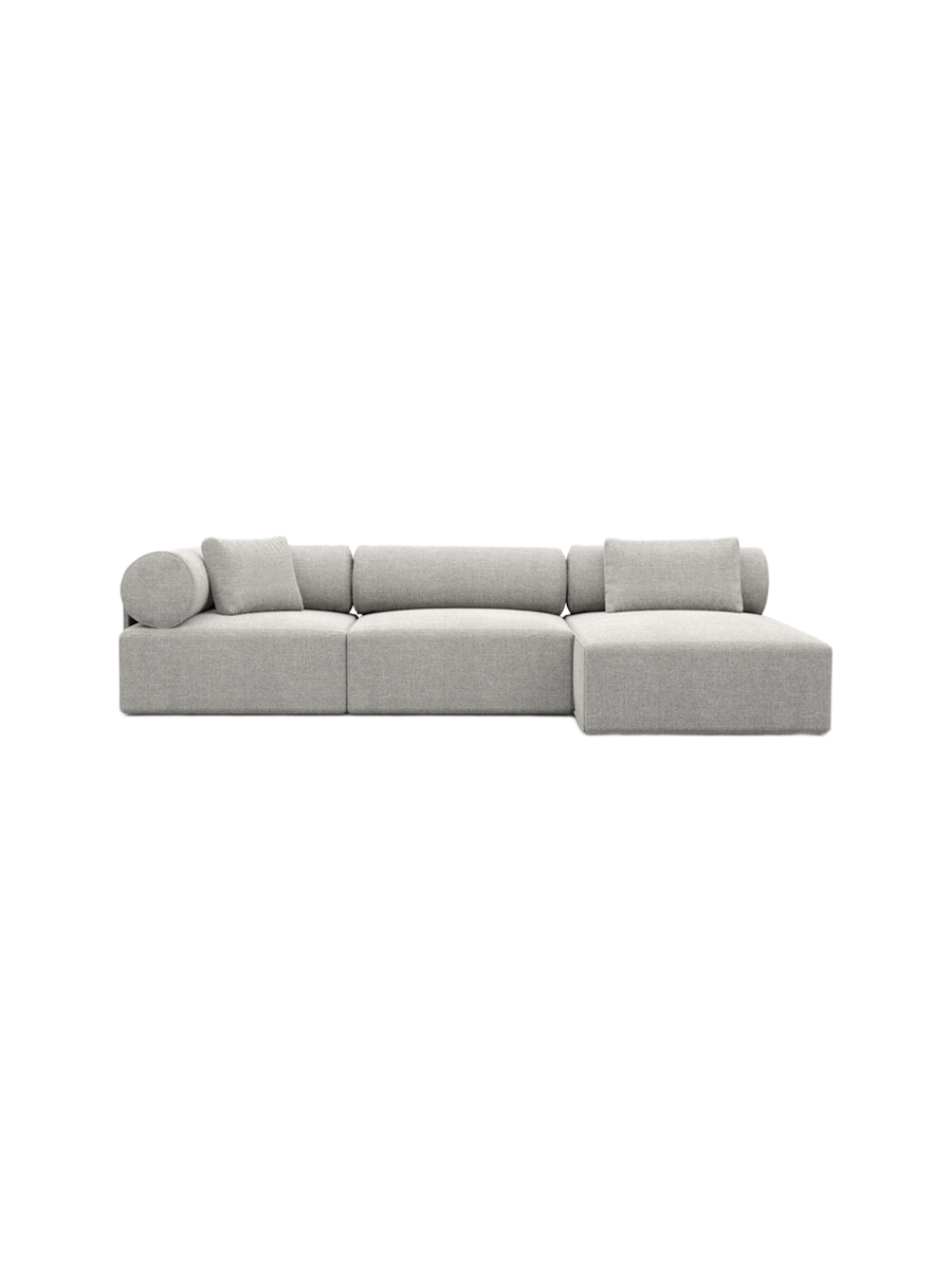 
4-Sitzer Design Ecksofa „Valora“ mit Strukturstoff-Bezug - Strukturstoff Anthrazit / Eckteil links