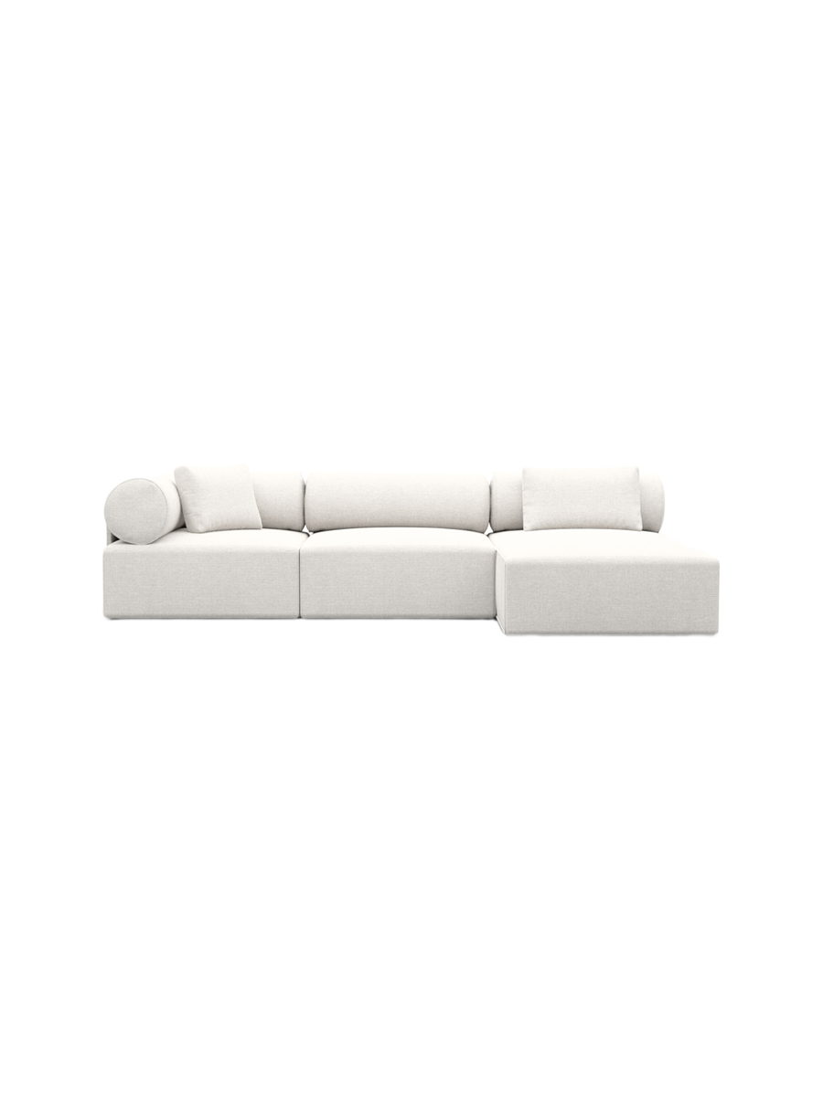 
4-Sitzer Design Ecksofa „Valora“ mit Strukturstoff-Bezug - Strukturstoff Anthrazit / Eckteil links