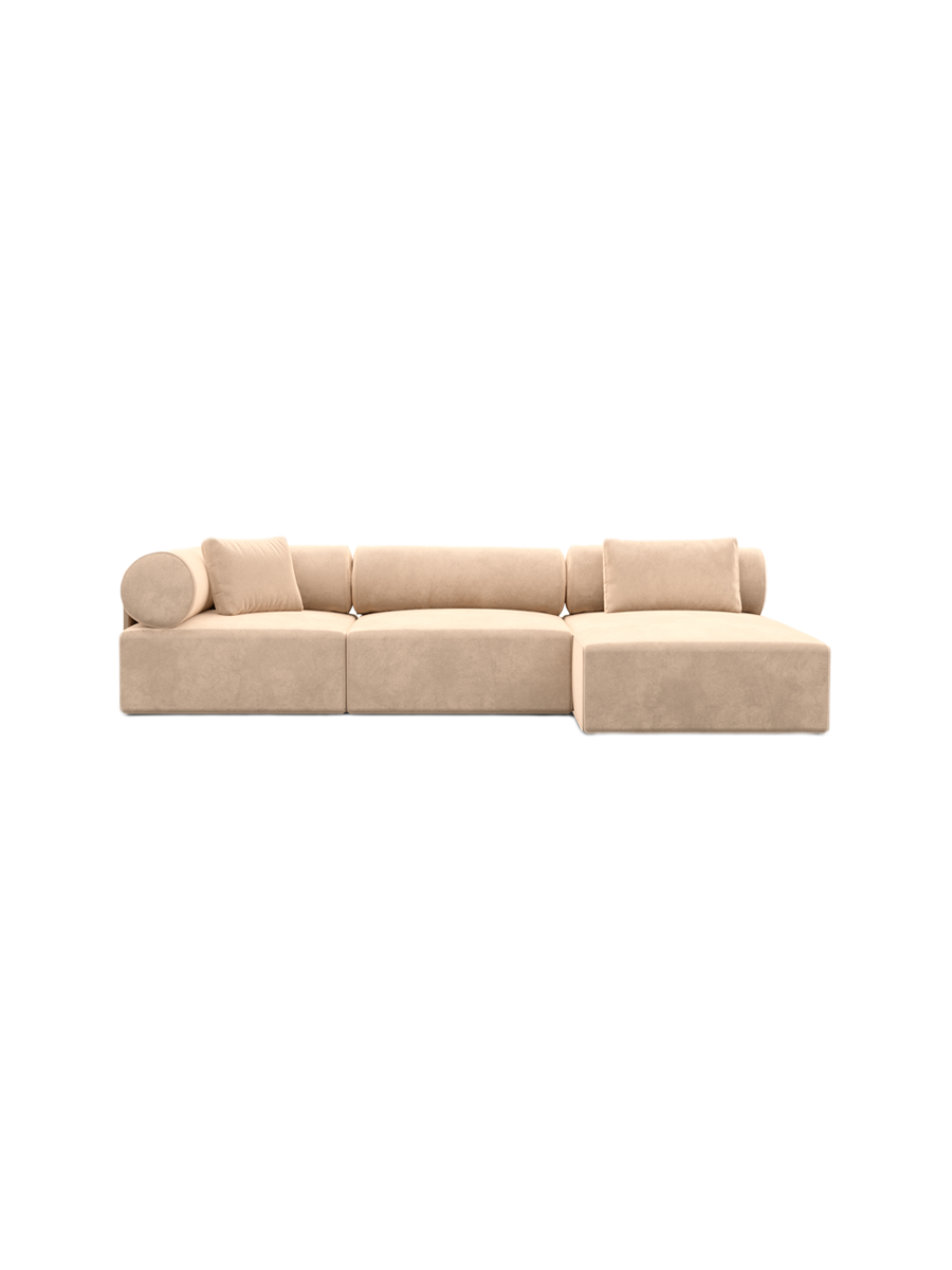 
4-Sitzer Design Ecksofa „Valora“ mit Samtbezug - Samtbezug Königsblau / Eckteil links