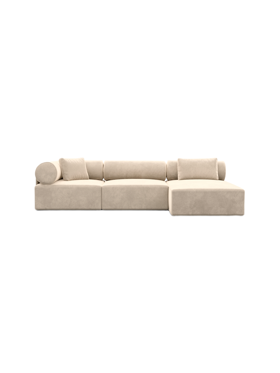 
4-Sitzer Design Ecksofa „Valora“ mit Samtbezug - Samtbezug Königsblau / Eckteil links