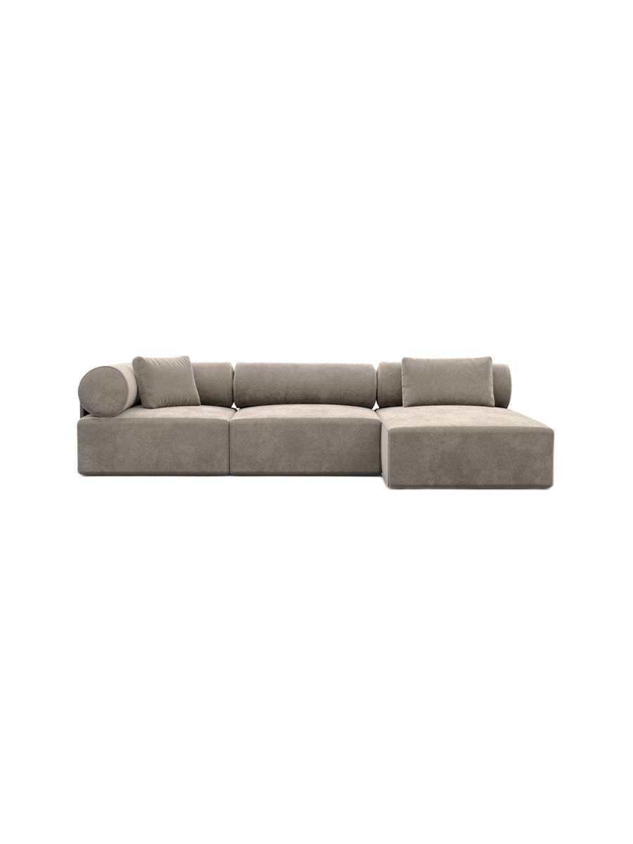 
4-Sitzer Design Ecksofa „Valora“ mit Samtbezug - Samtbezug Königsblau / Eckteil links