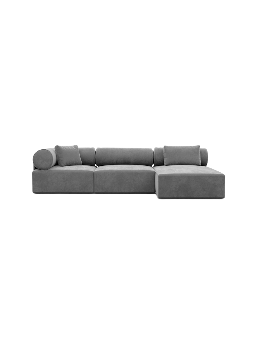 
4-Sitzer Design Ecksofa „Valora“ mit Samtbezug - Samtbezug Königsblau / Eckteil links