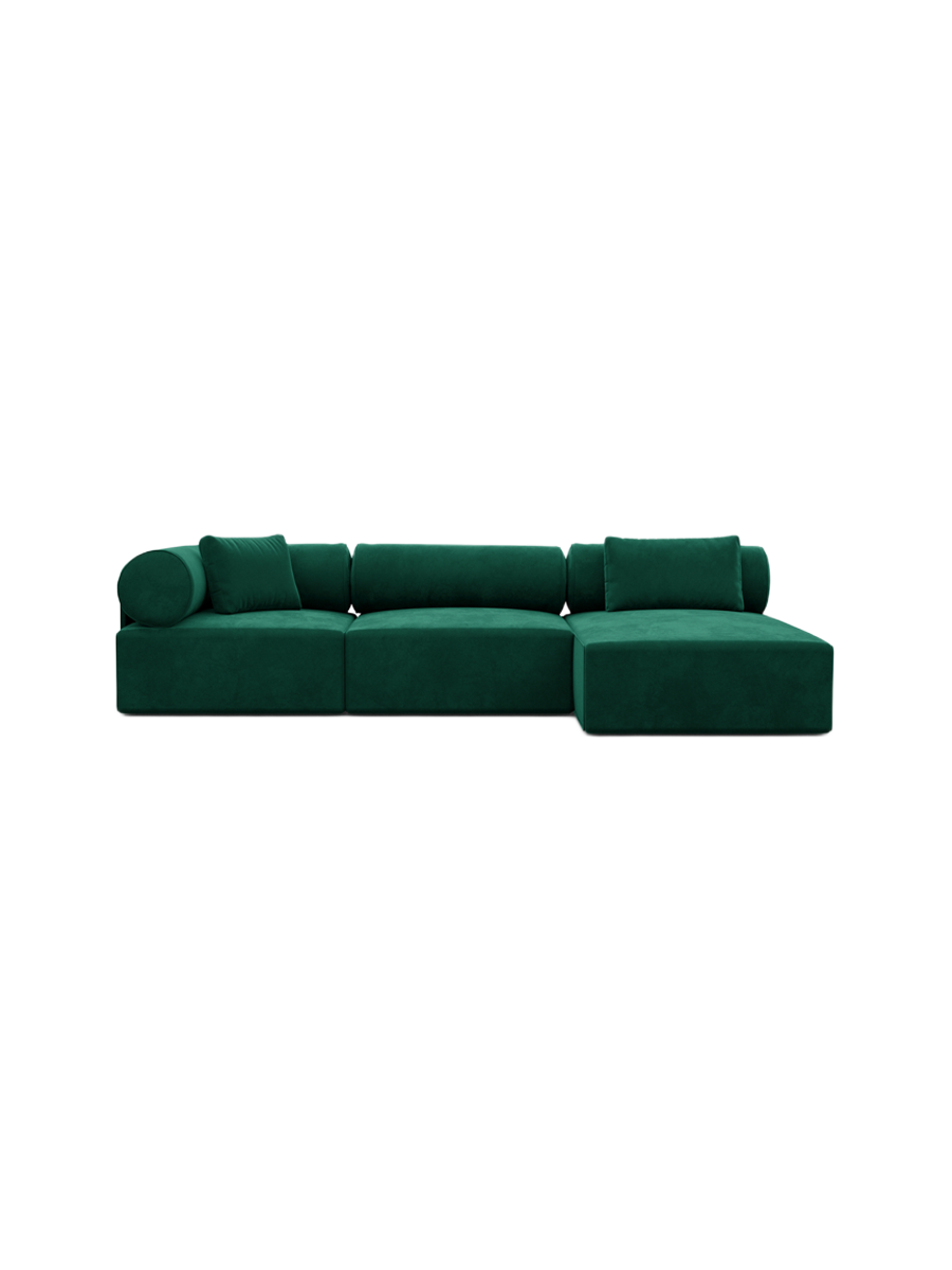 
4-Sitzer Design Ecksofa „Valora“ mit Samtbezug - Samtbezug Königsblau / Eckteil links