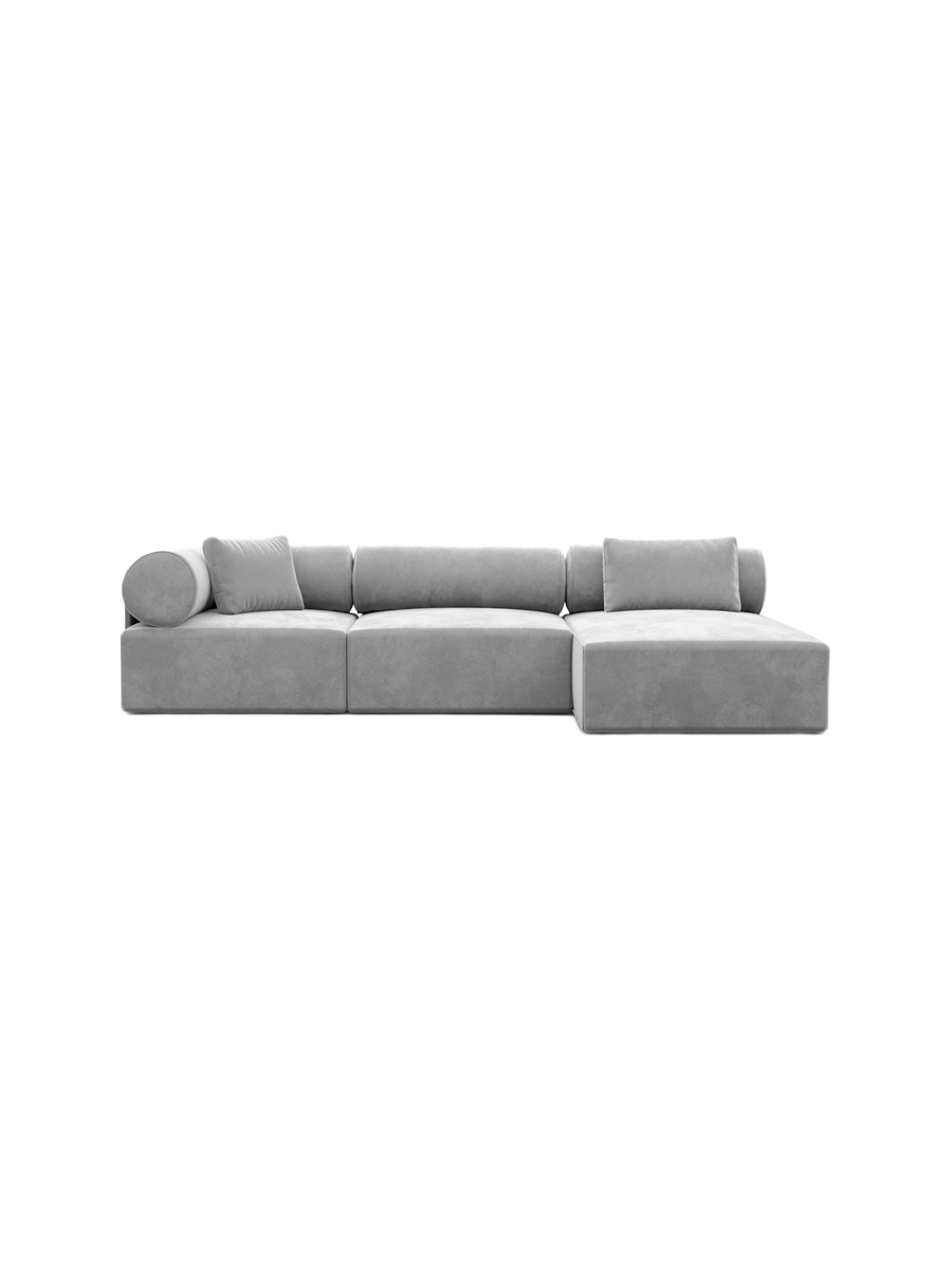 
4-Sitzer Design Ecksofa „Valora“ mit Samtbezug - Samtbezug Königsblau / Eckteil links