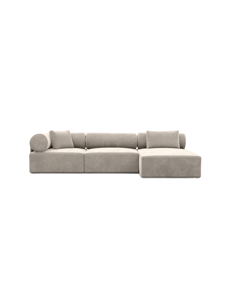 
4-Sitzer Design Ecksofa „Valora“ mit Samtbezug - Samtbezug Königsblau / Eckteil links
