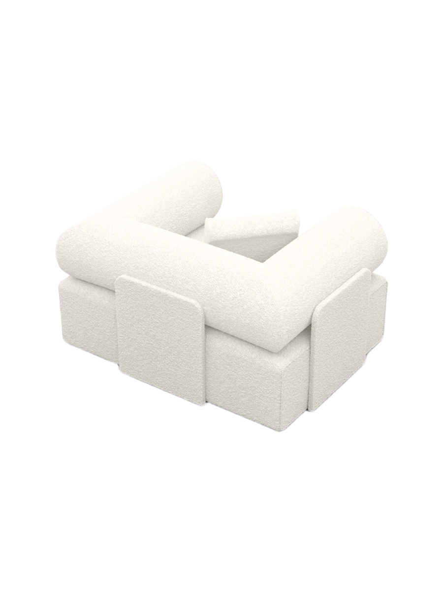 
Design Loungesessel „Valora“ mit Bouclé-Bezug - Bouclé White