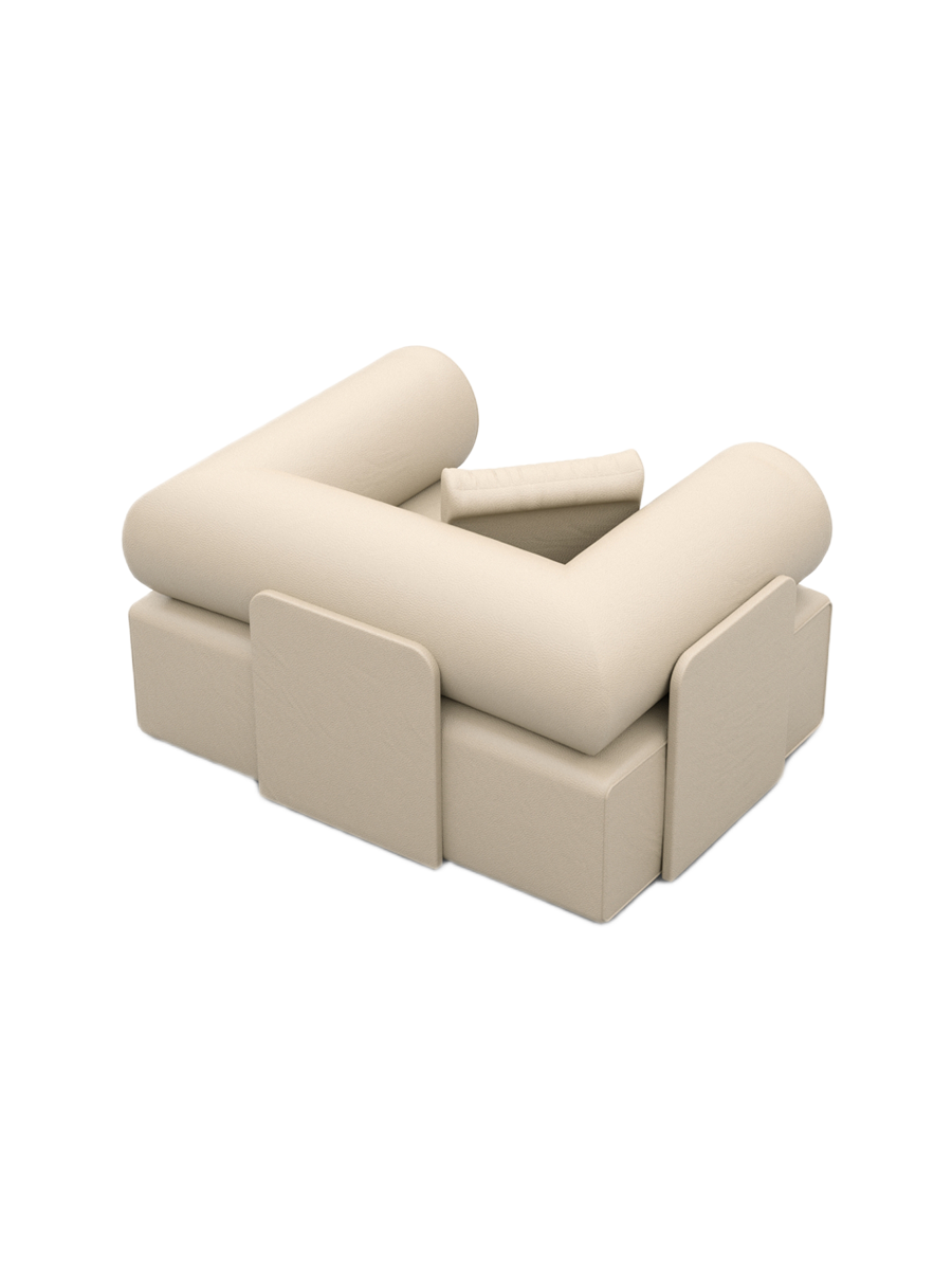 
Design Echtleder Loungesessel „Valora“ - Echtleder Beige