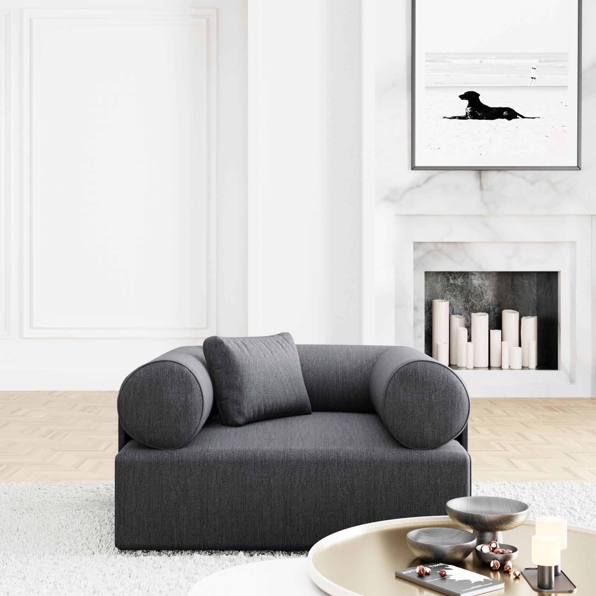 
Design Loungesessel „Valora“ mit Strukturstoff-Bezug - Strukturstoff Anthrazit