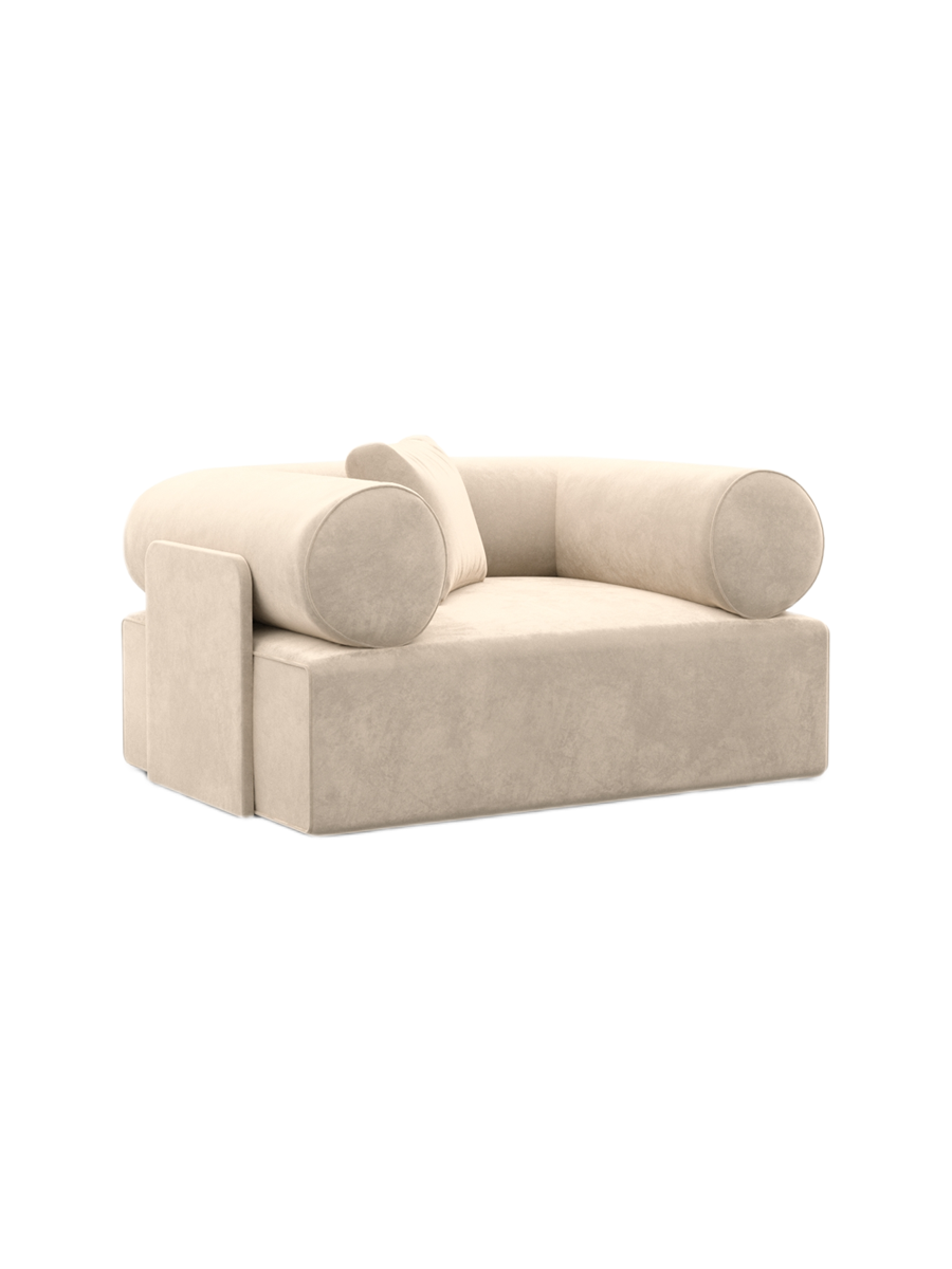 
Design Loungesessel „Valora“ mit Samtbezug - Samtbezug Königsblau