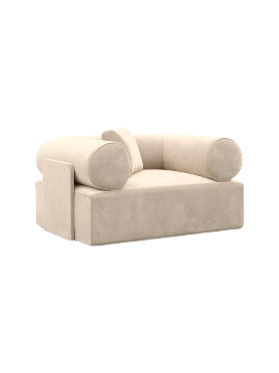 
Design Loungesessel „Valora“ mit Samtbezug - Samtbezug Königsblau