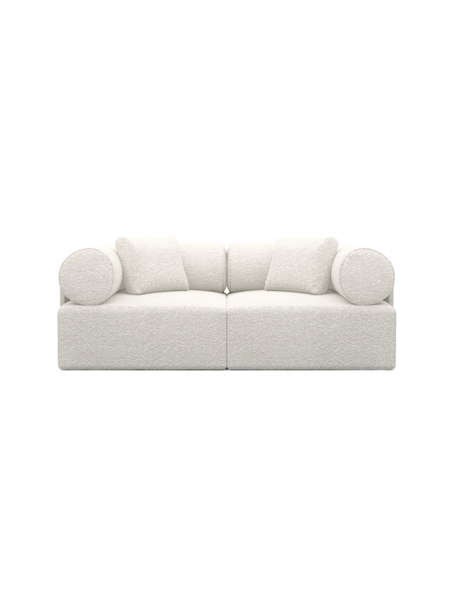 
2-Sitzer Design Sofa „Valora“ mit Bouclé-Bezug - Bouclé White