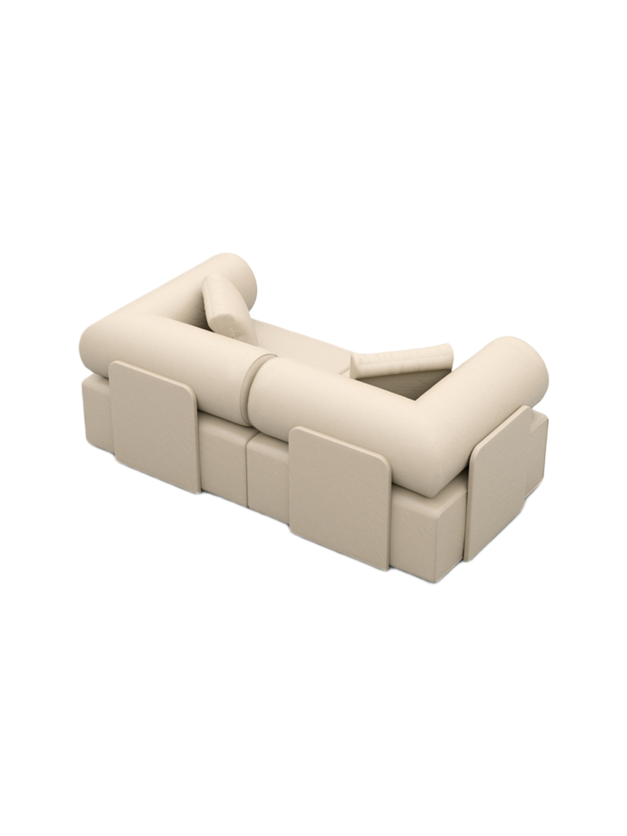 
2-Sitzer Design Echtleder Sofa „Valora“ - Echtleder Beige