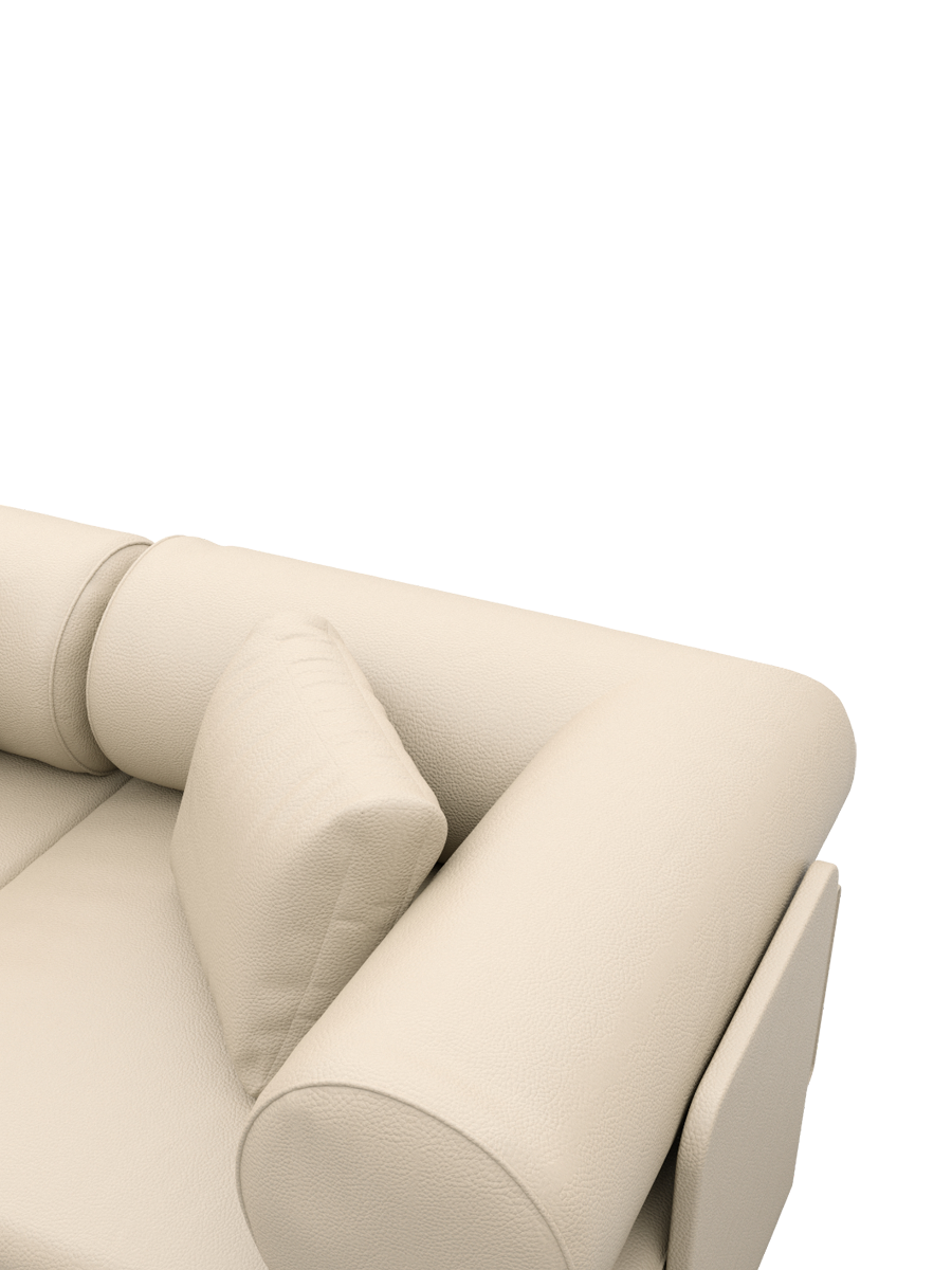 
2-Sitzer Design Echtleder Sofa „Valora“ - Echtleder Beige