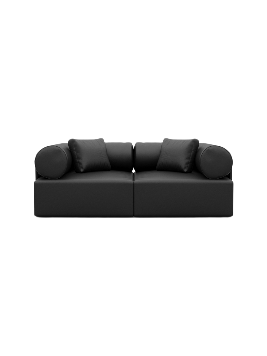 
2-Sitzer Design Echtleder Sofa „Valora“ - Echtleder Beige