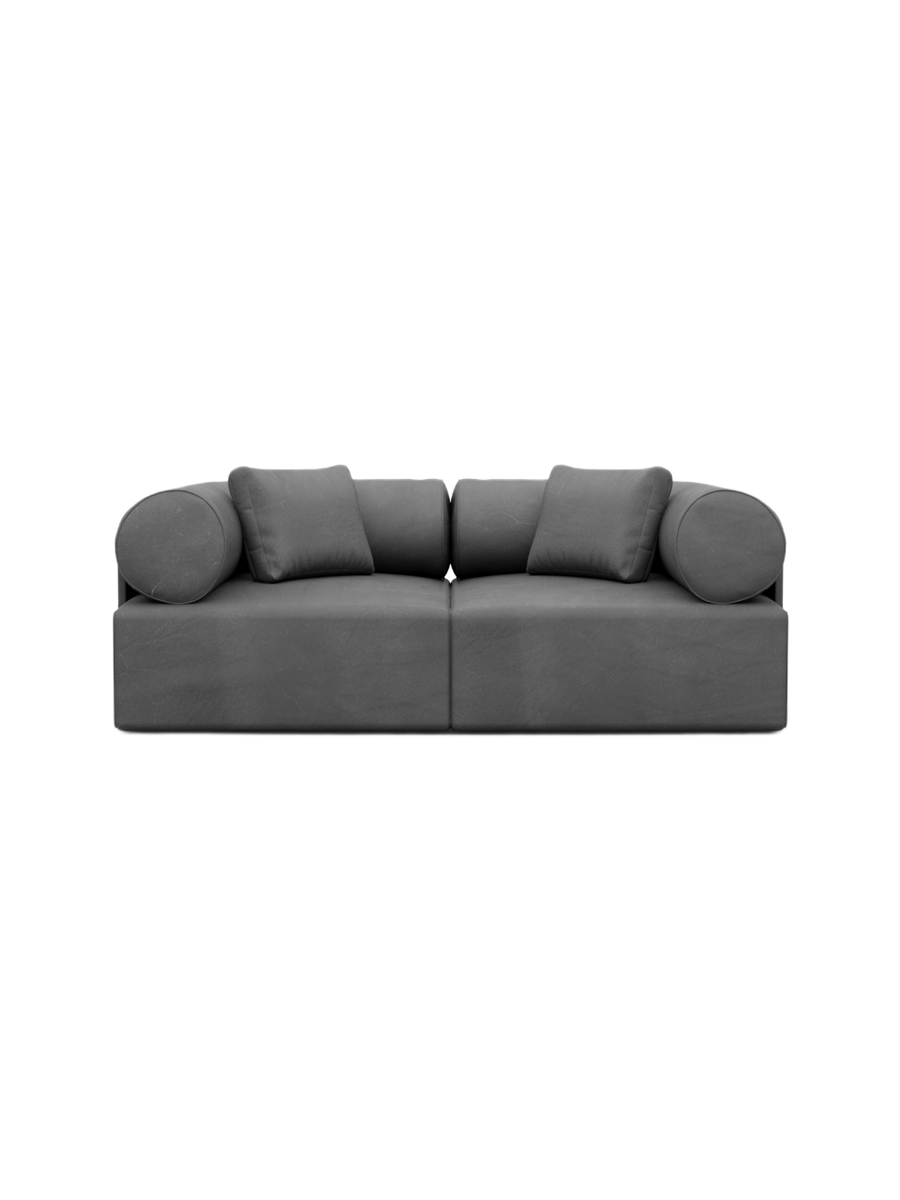 
2-Sitzer Design Echtleder Sofa „Valora“ - Echtleder Beige