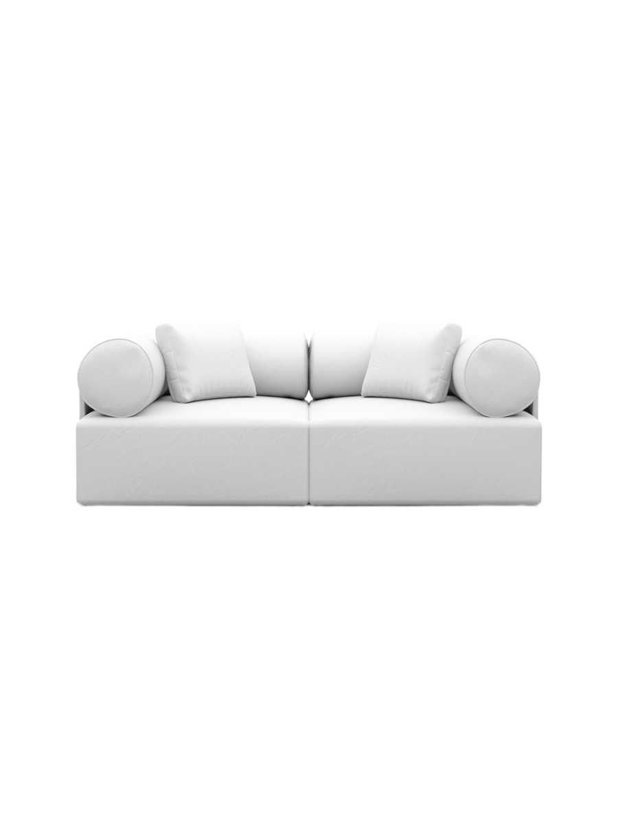 
2-Sitzer Design Echtleder Sofa „Valora“ - Echtleder Beige