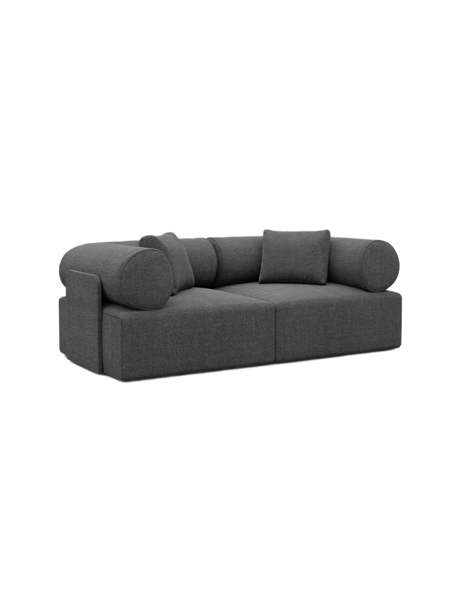 
2-Sitzer Design Sofa „Valora“ mit Strukturstoff-Bezug - Strukturstoff Anthrazit