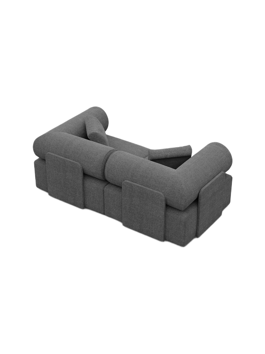 
2-Sitzer Design Sofa „Valora“ mit Strukturstoff-Bezug - Strukturstoff Anthrazit