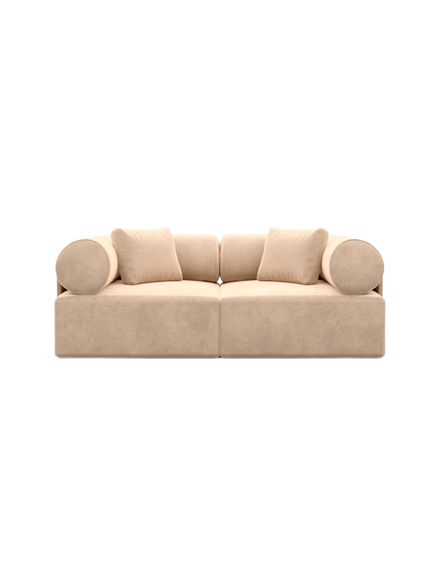 
2-Sitzer Design Sofa „Valora“ mit Samtbezug - Samtbezug Königsblau