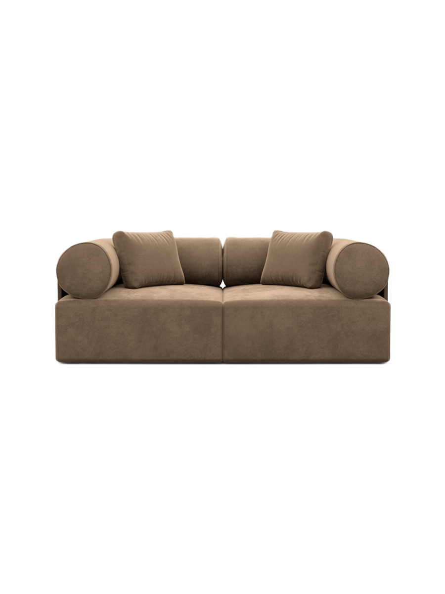 
2-Sitzer Design Sofa „Valora“ mit Samtbezug - Samtbezug Königsblau