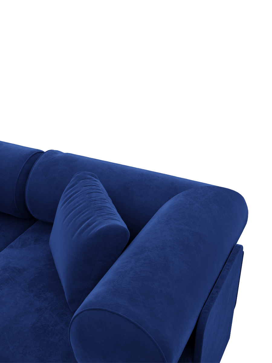 
2-Sitzer Design Sofa „Valora“ mit Samtbezug - Samtbezug Königsblau
