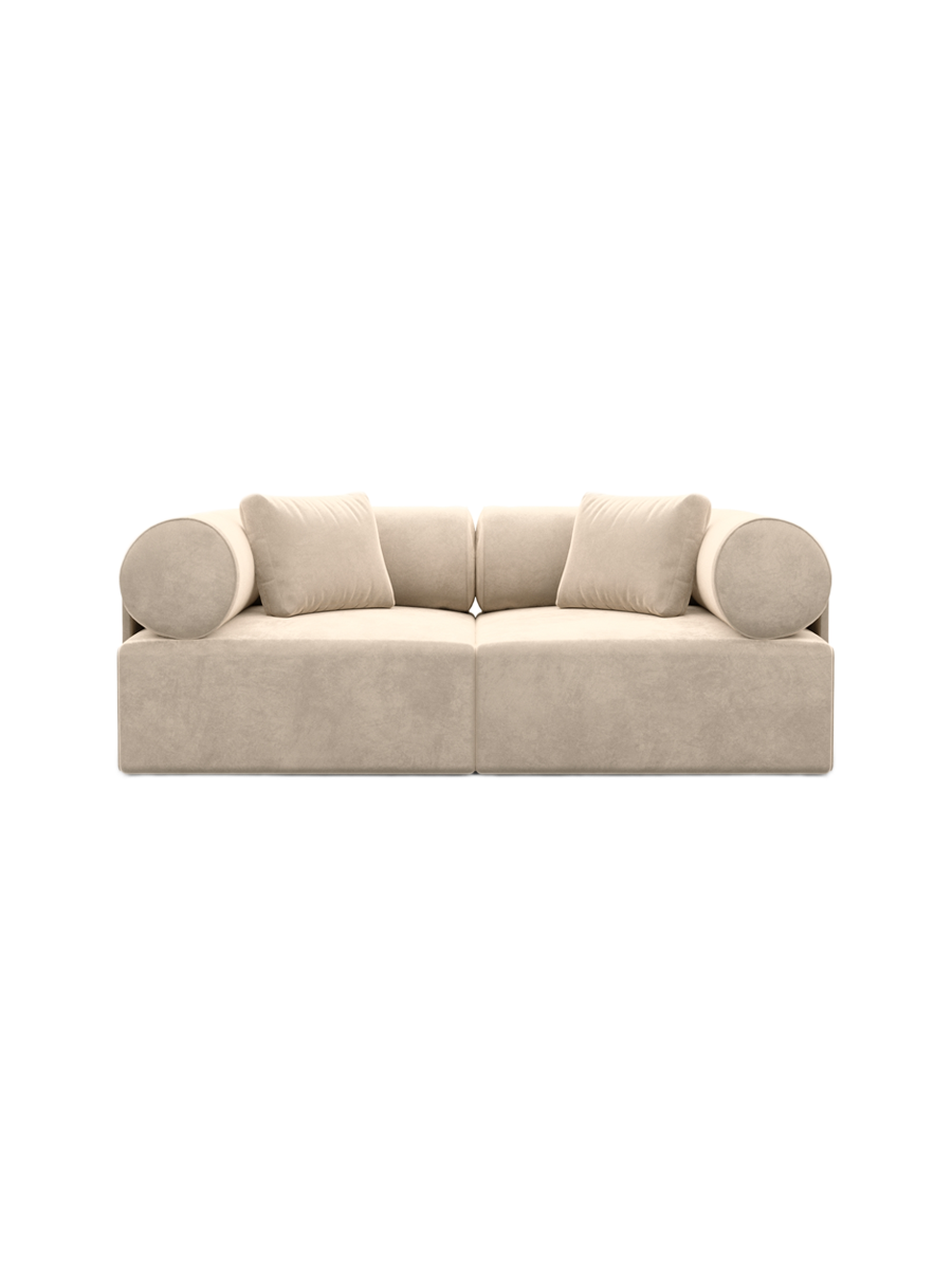 
2-Sitzer Design Sofa „Valora“ mit Samtbezug - Samtbezug Königsblau