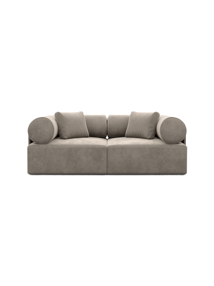 
2-Sitzer Design Sofa „Valora“ mit Samtbezug - Samtbezug Königsblau