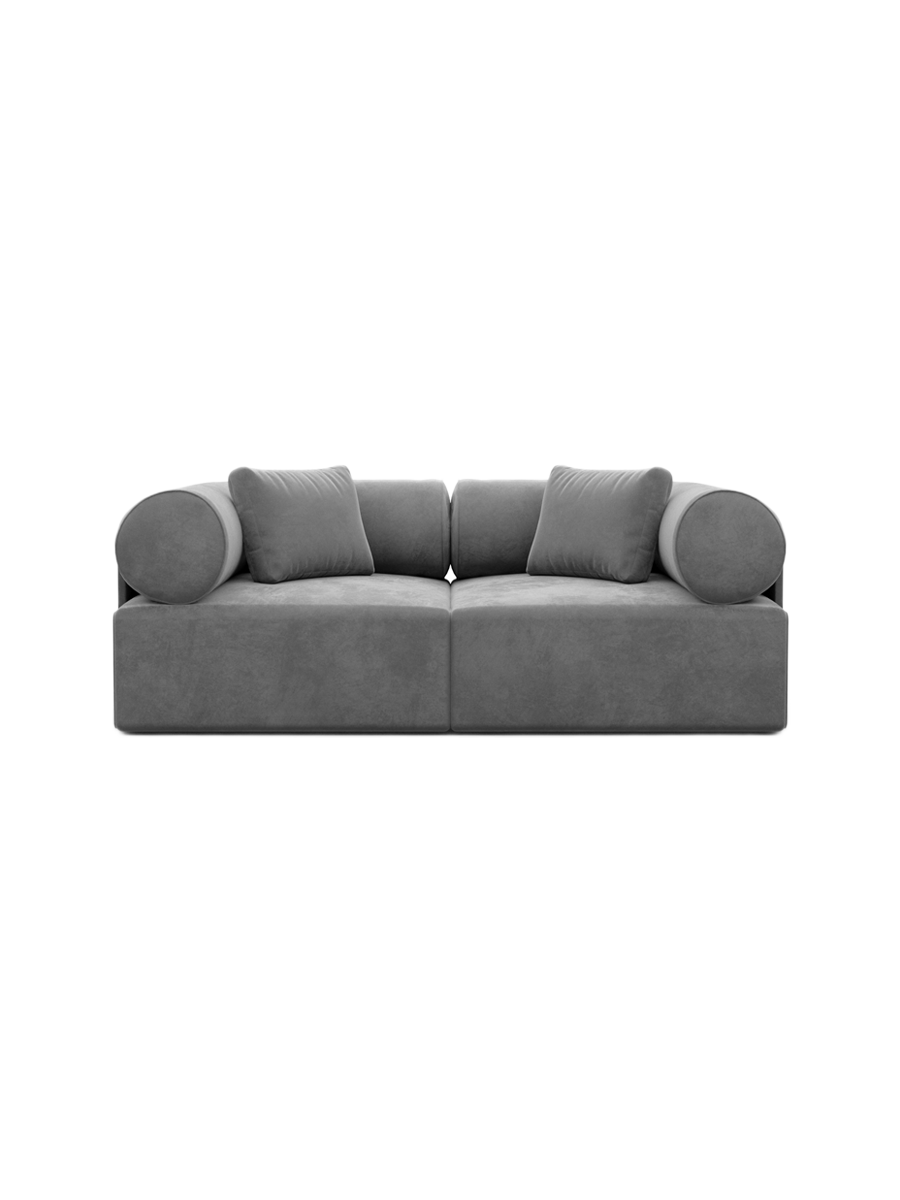 
2-Sitzer Design Sofa „Valora“ mit Samtbezug - Samtbezug Königsblau