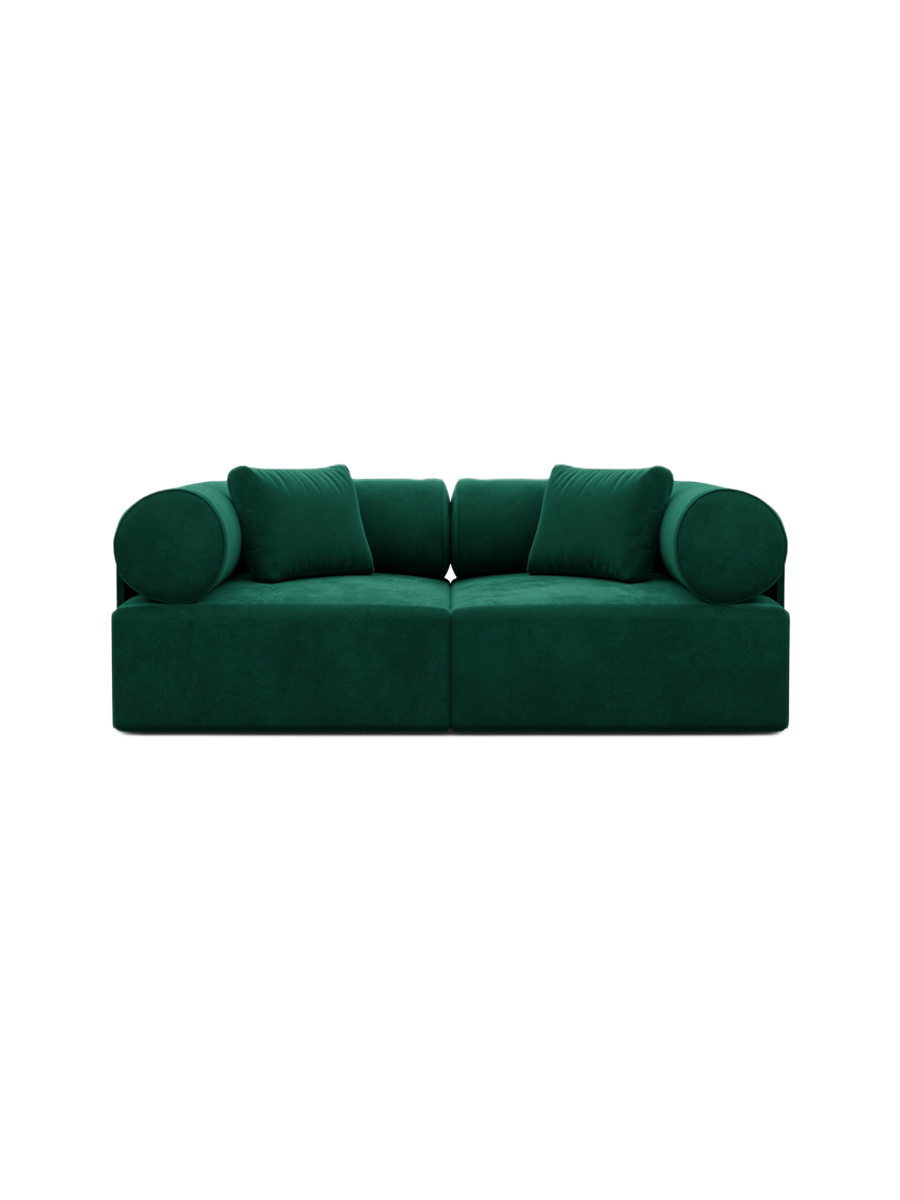 
2-Sitzer Design Sofa „Valora“ mit Samtbezug - Samtbezug Königsblau