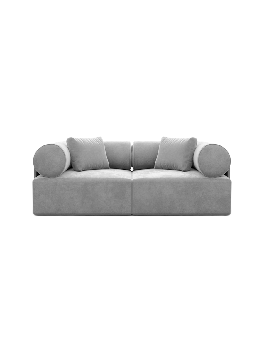 
2-Sitzer Design Sofa „Valora“ mit Samtbezug - Samtbezug Königsblau