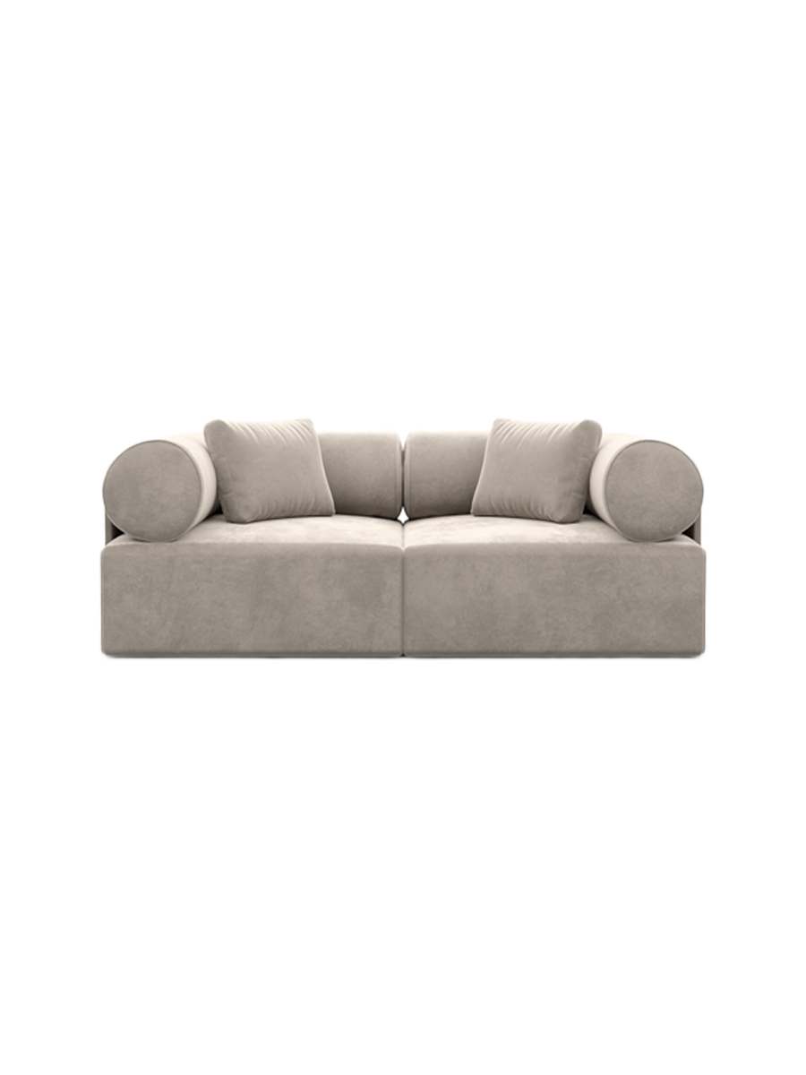 
2-Sitzer Design Sofa „Valora“ mit Samtbezug - Samtbezug Königsblau