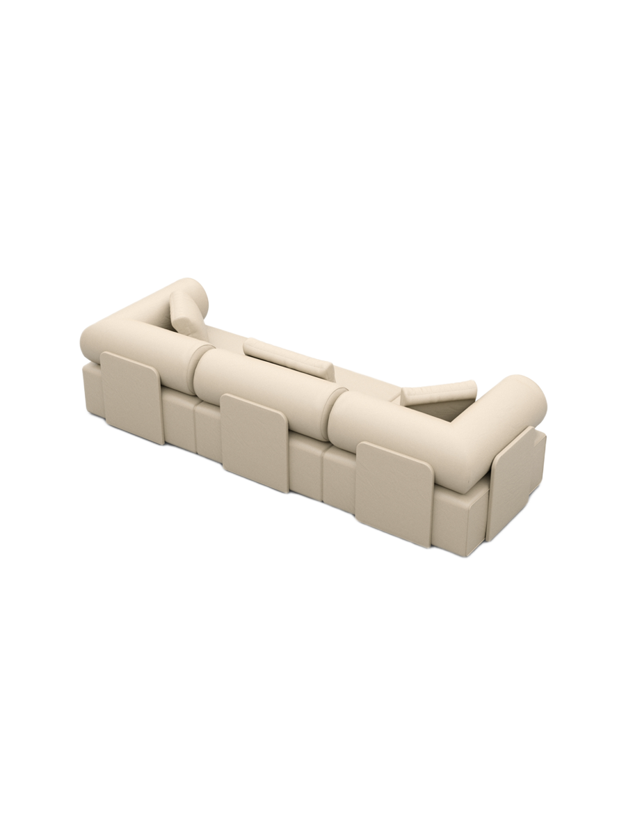 
3-Sitzer Design Echtleder Sofa „Valora“ - Echtleder Beige