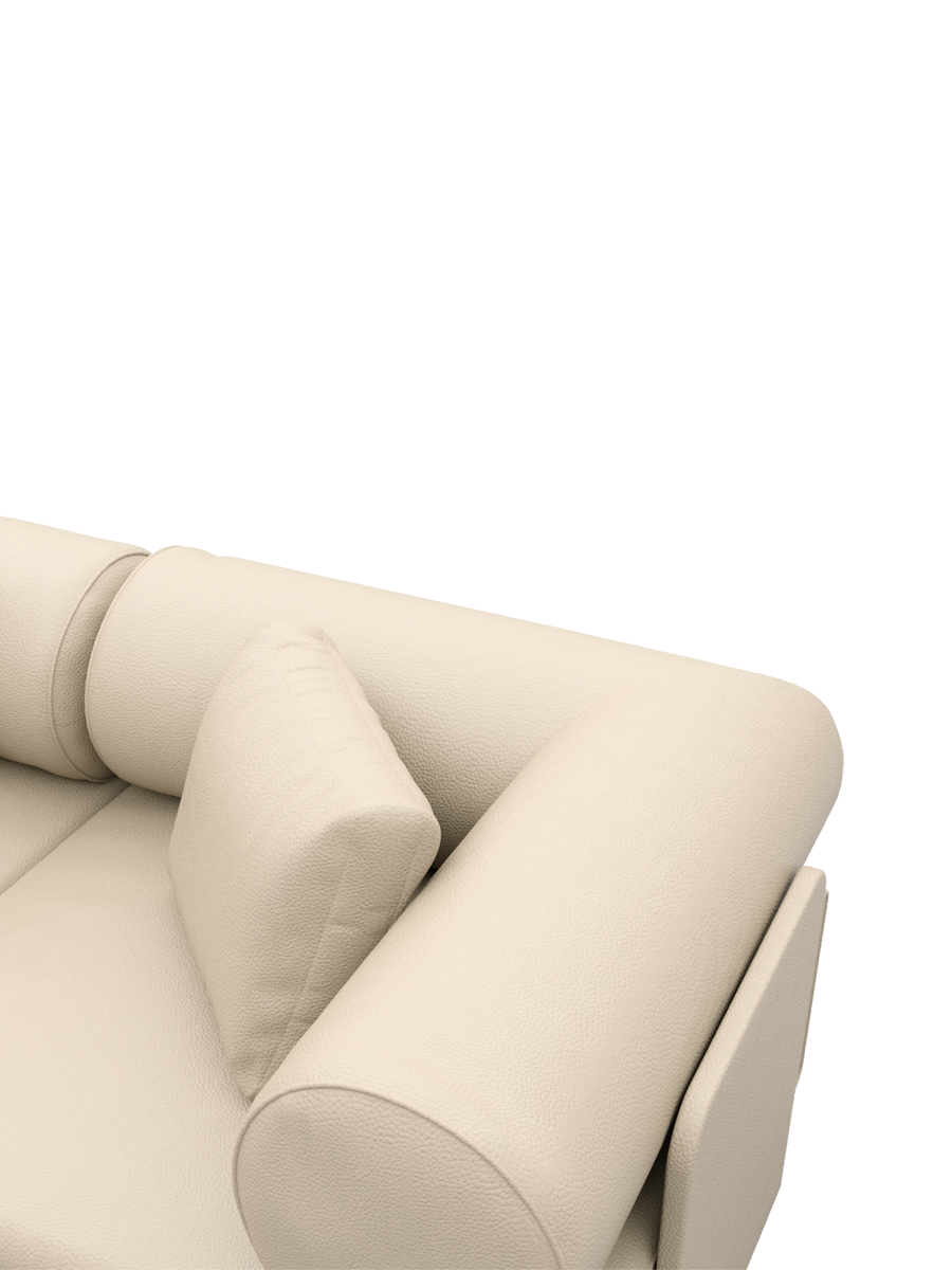 
3-Sitzer Design Echtleder Sofa „Valora“ - Echtleder Beige
