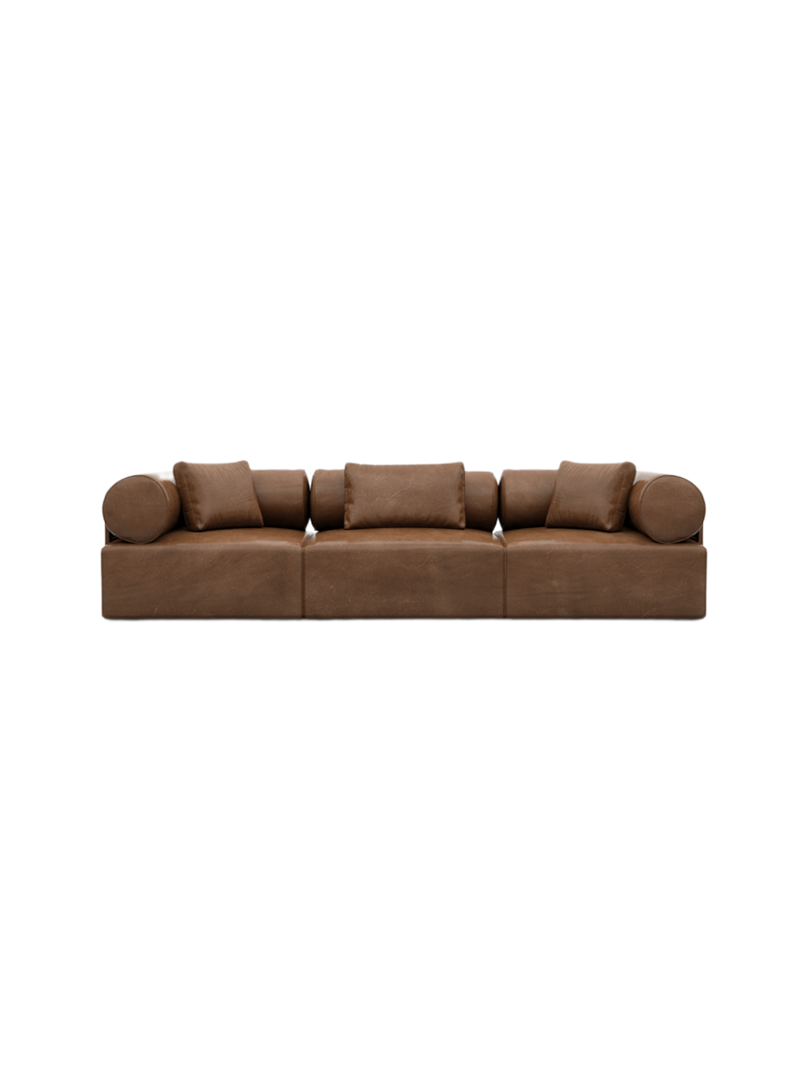 
3-Sitzer Design Echtleder Sofa „Valora“ - Echtleder Beige