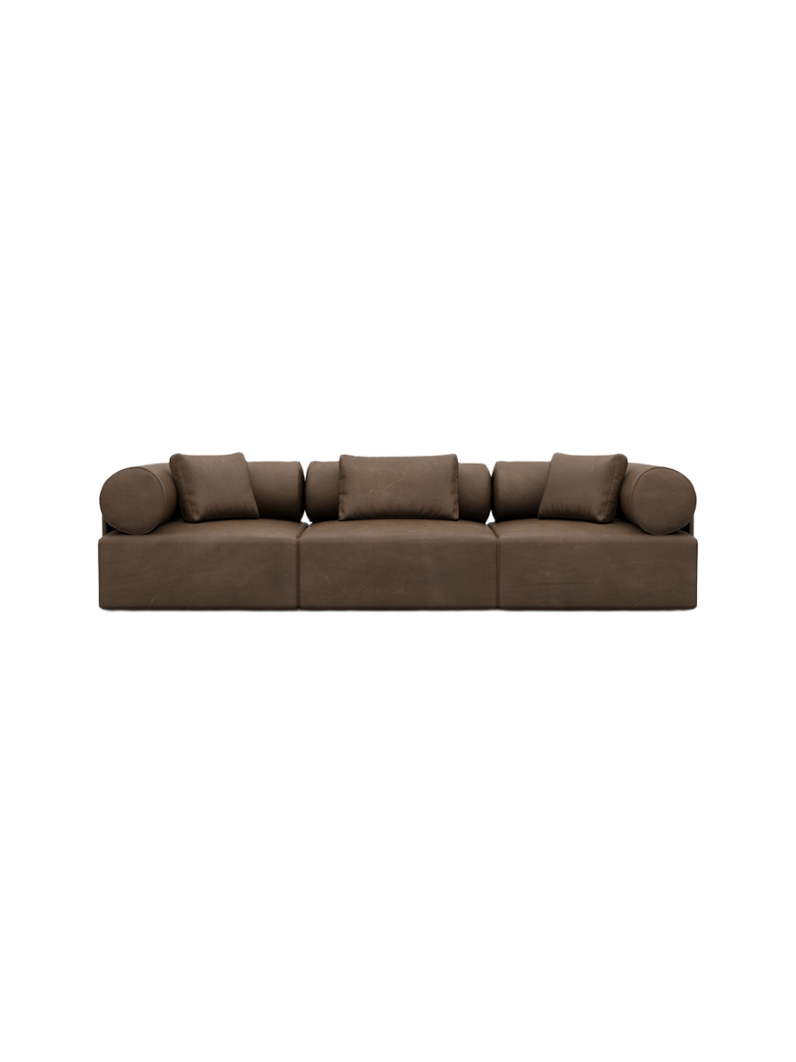 
3-Sitzer Design Echtleder Sofa „Valora“ - Echtleder Beige