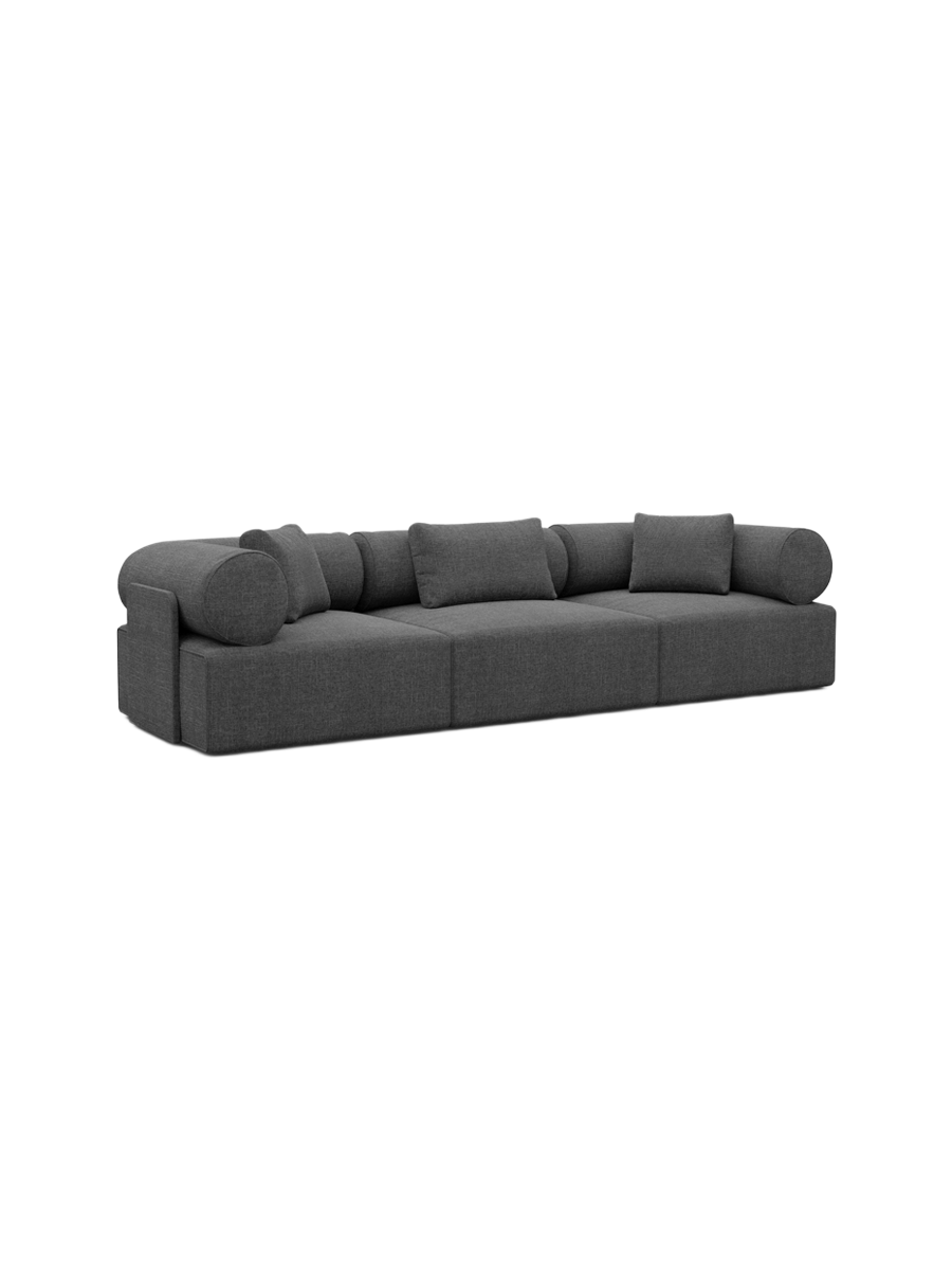 
3-Sitzer Design Sofa „Valora“ mit Strukturstoff-Bezug - Strukturstoff Anthrazit