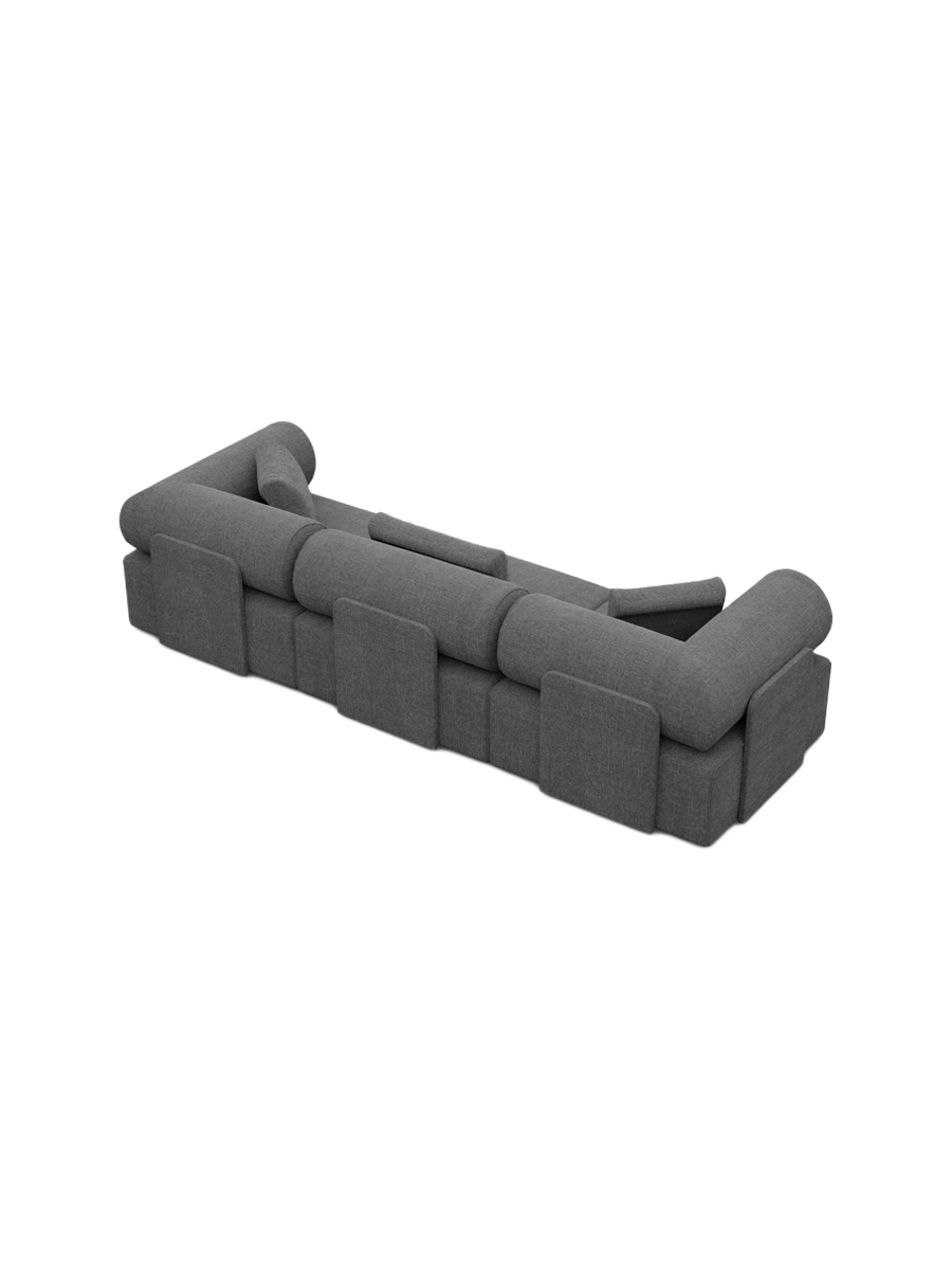 
3-Sitzer Design Sofa „Valora“ mit Strukturstoff-Bezug - Strukturstoff Anthrazit