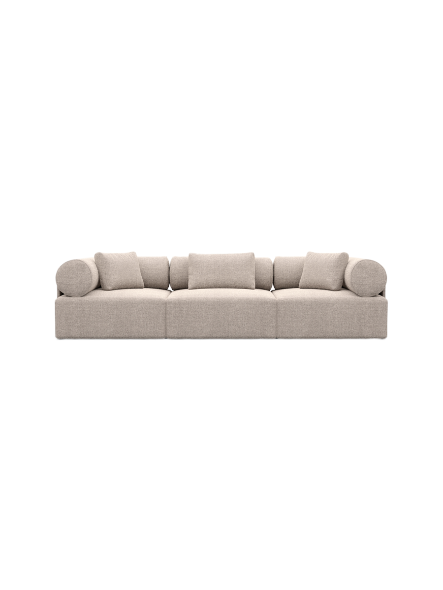 
3-Sitzer Design Sofa „Valora“ mit Strukturstoff-Bezug - Strukturstoff Anthrazit