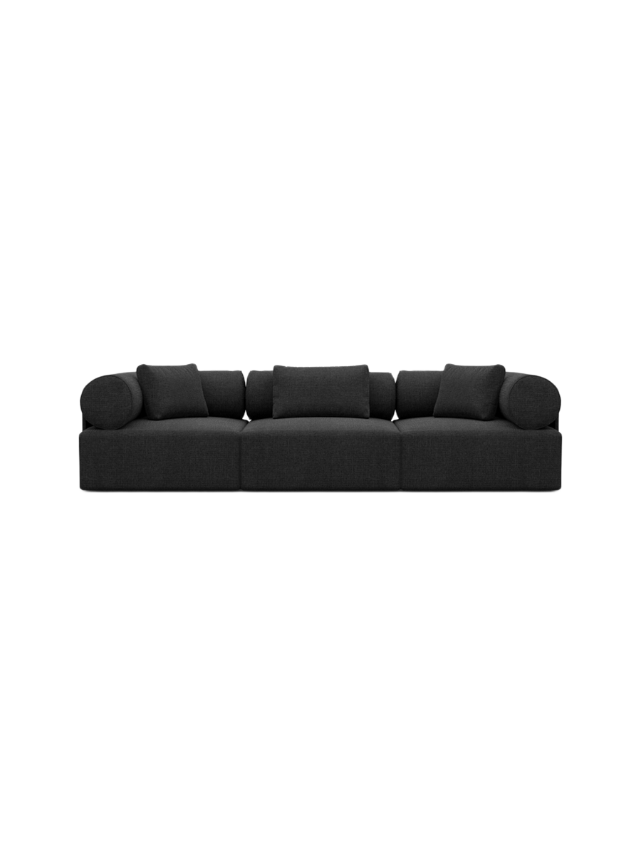 
3-Sitzer Design Sofa „Valora“ mit Strukturstoff-Bezug - Strukturstoff Anthrazit