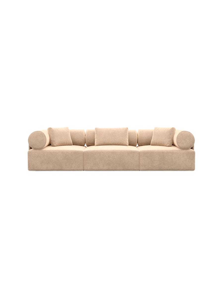 
3-Sitzer Design Sofa „Valora“ mit Samtbezug - Samtbezug Königsblau