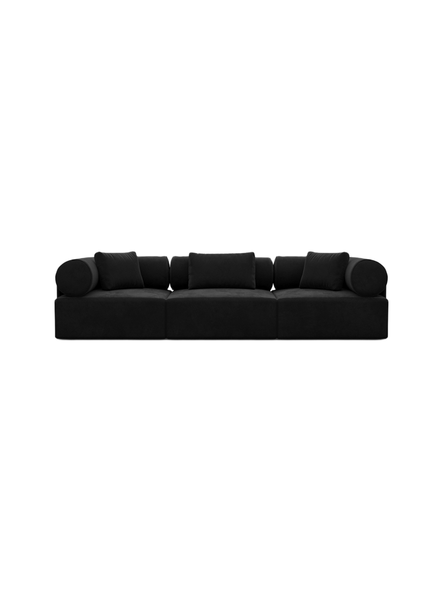 
3-Sitzer Design Sofa „Valora“ mit Samtbezug - Samtbezug Königsblau