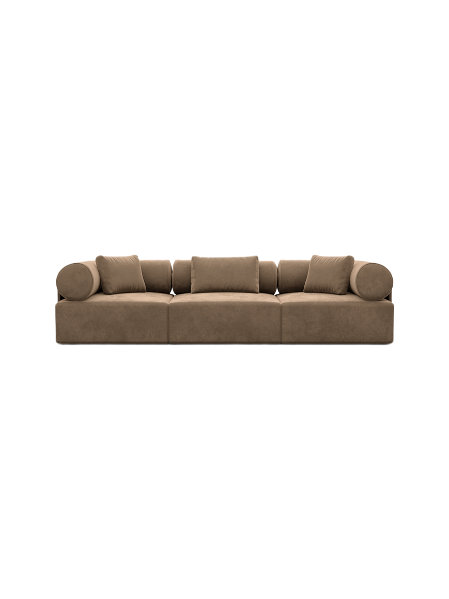 
3-Sitzer Design Sofa „Valora“ mit Samtbezug - Samtbezug Königsblau