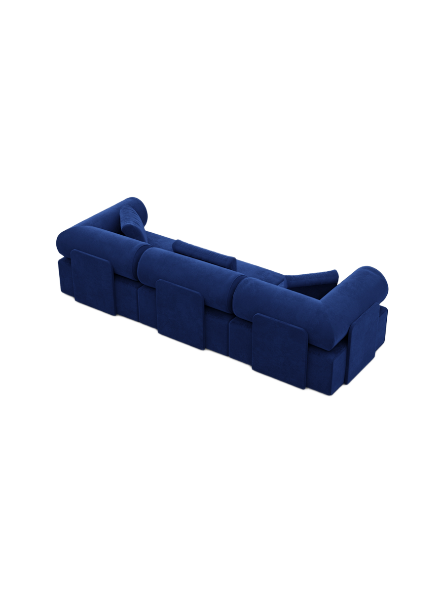 
3-Sitzer Design Sofa „Valora“ mit Samtbezug - Samtbezug Königsblau