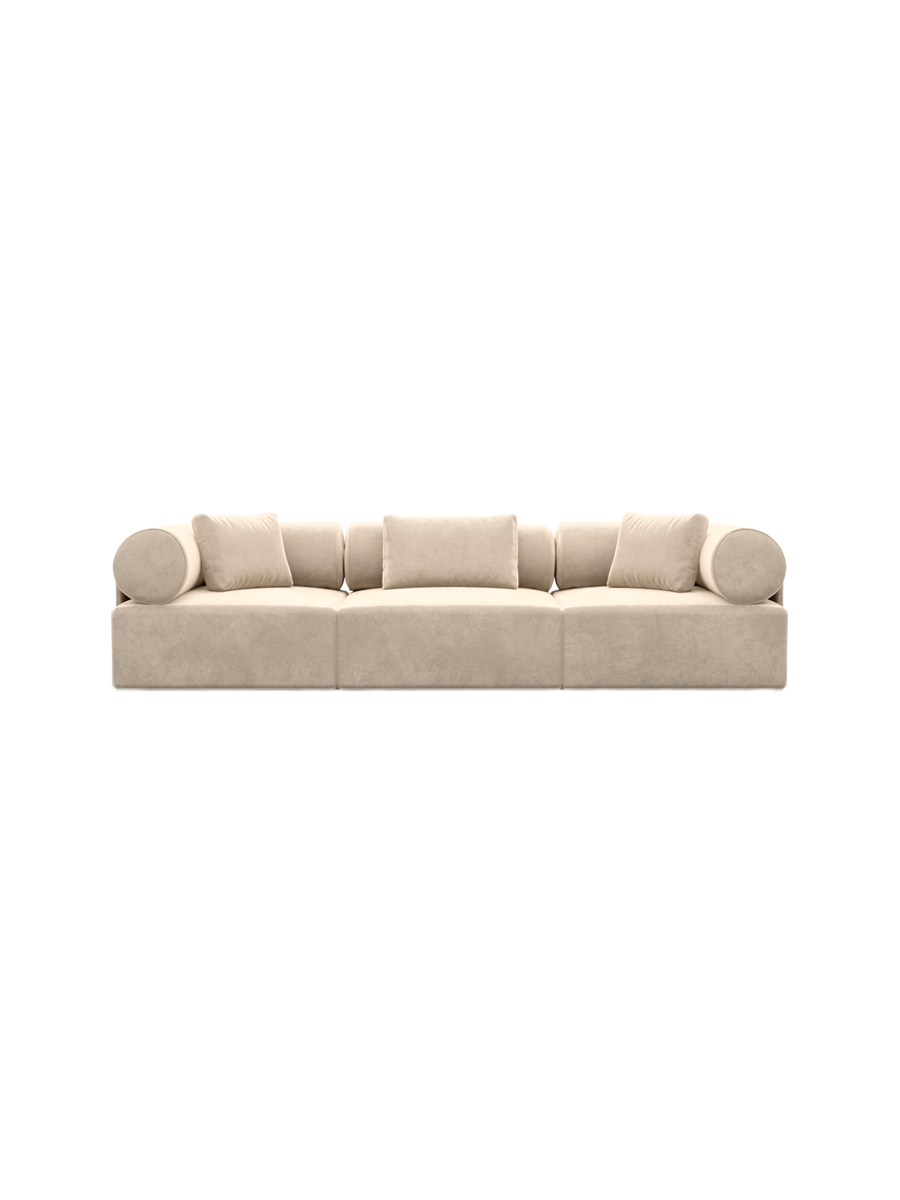 
3-Sitzer Design Sofa „Valora“ mit Samtbezug - Samtbezug Königsblau