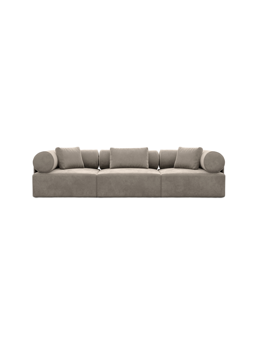 
3-Sitzer Design Sofa „Valora“ mit Samtbezug - Samtbezug Königsblau