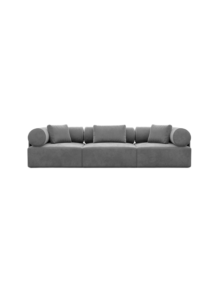 
3-Sitzer Design Sofa „Valora“ mit Samtbezug - Samtbezug Königsblau