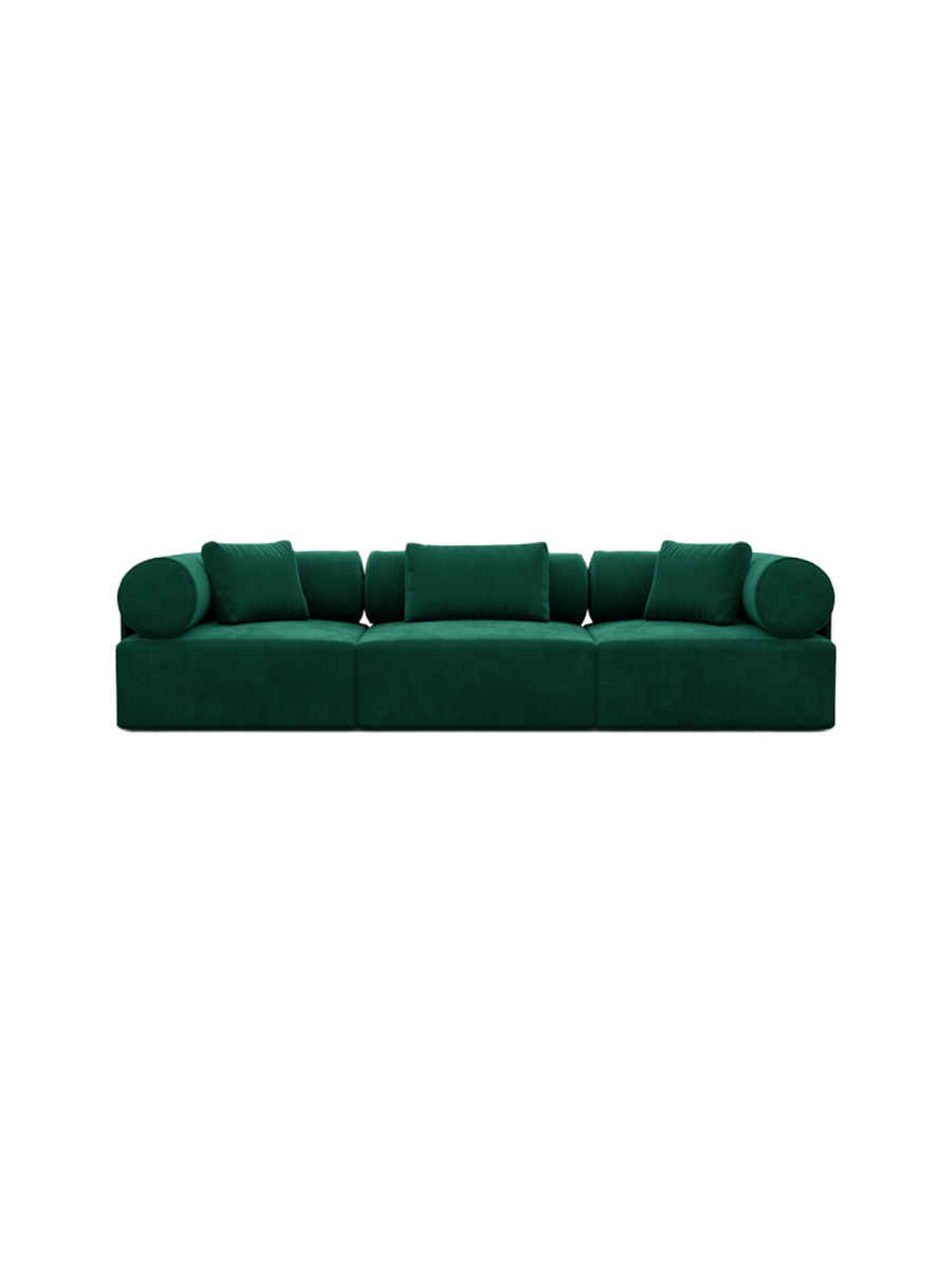 
3-Sitzer Design Sofa „Valora“ mit Samtbezug - Samtbezug Königsblau