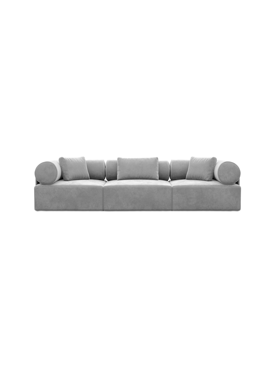 
3-Sitzer Design Sofa „Valora“ mit Samtbezug - Samtbezug Königsblau