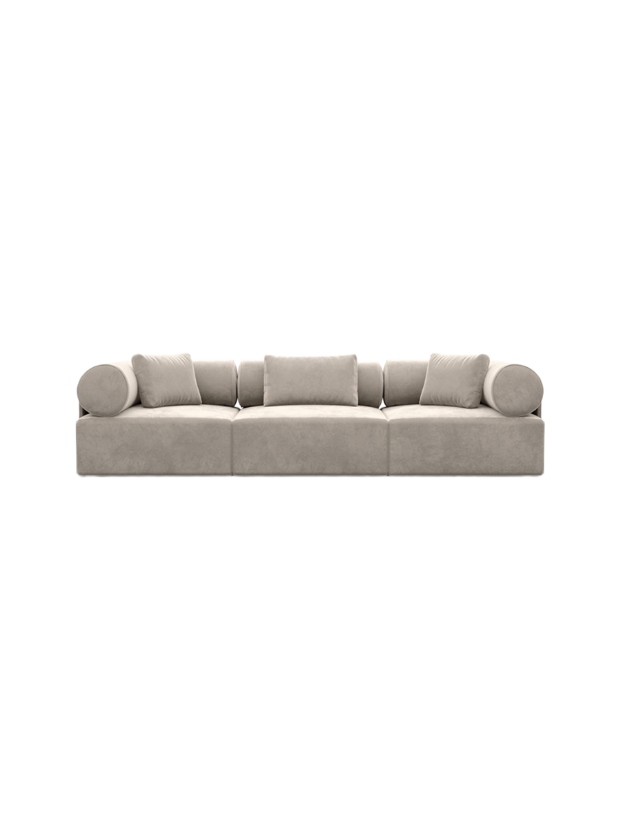 
3-Sitzer Design Sofa „Valora“ mit Samtbezug - Samtbezug Königsblau